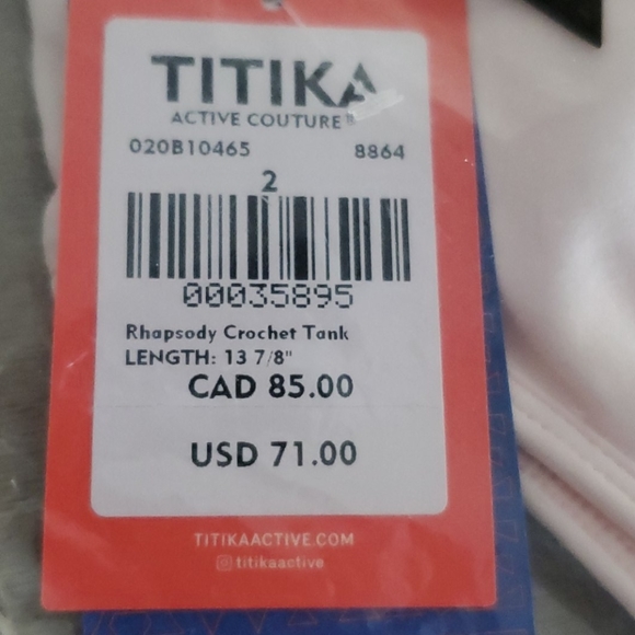 Brand new Titika active couture tank.   10 - Picture 5 of 7